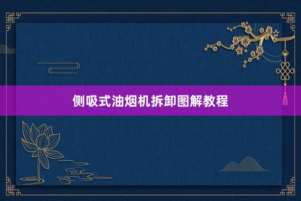 侧吸式油烟机拆卸图解教程